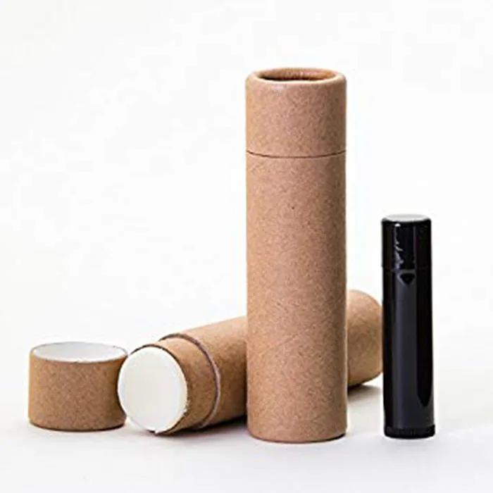 Biodegradable paper 1.5oz 2.5oz 5oz kraft cardboard deodorant lip push up lip balm paper tube