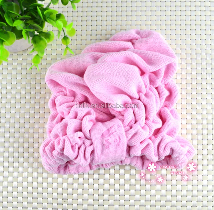 300gsm Coral Fleece 100% Microfiber Weave Hair Dryer Cap Hair dry towel