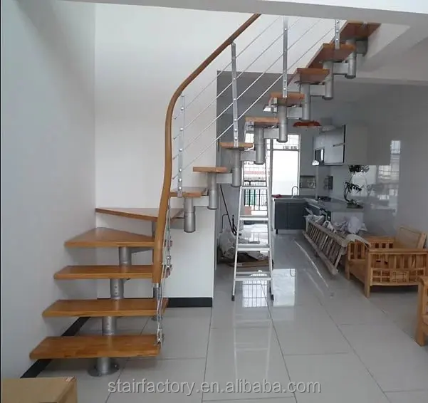 Adjustable stringer Stairs simple ,modern stair treads,wood stair edging,TS-141