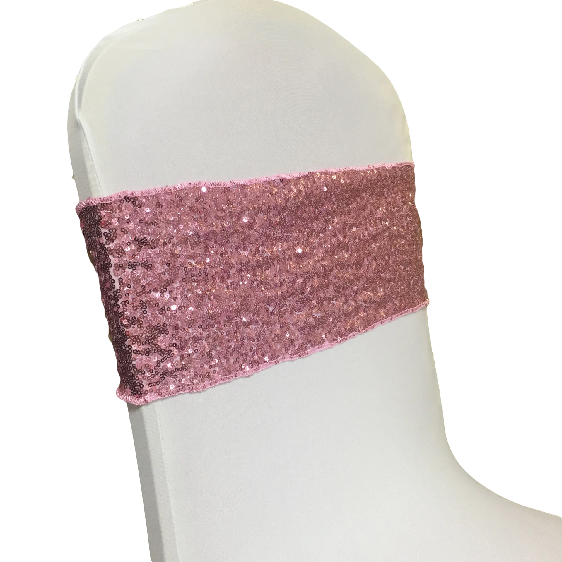 Блестящее свадебное украшение, повязка на стул с золотыми блестками