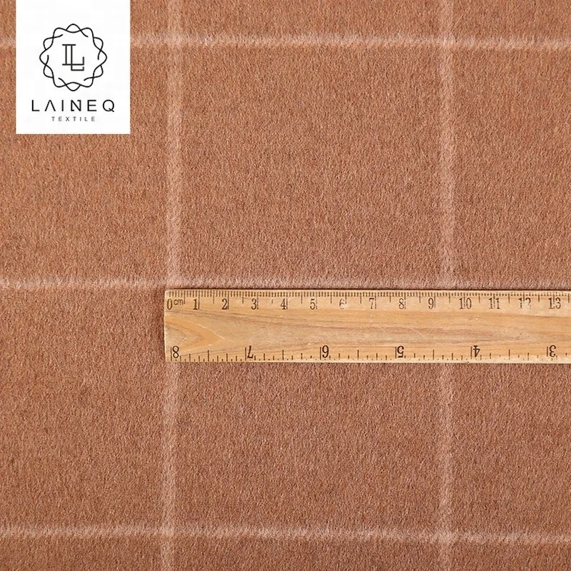 STOCK checked pattern 50% wool thick fabric for winter overcoat garment