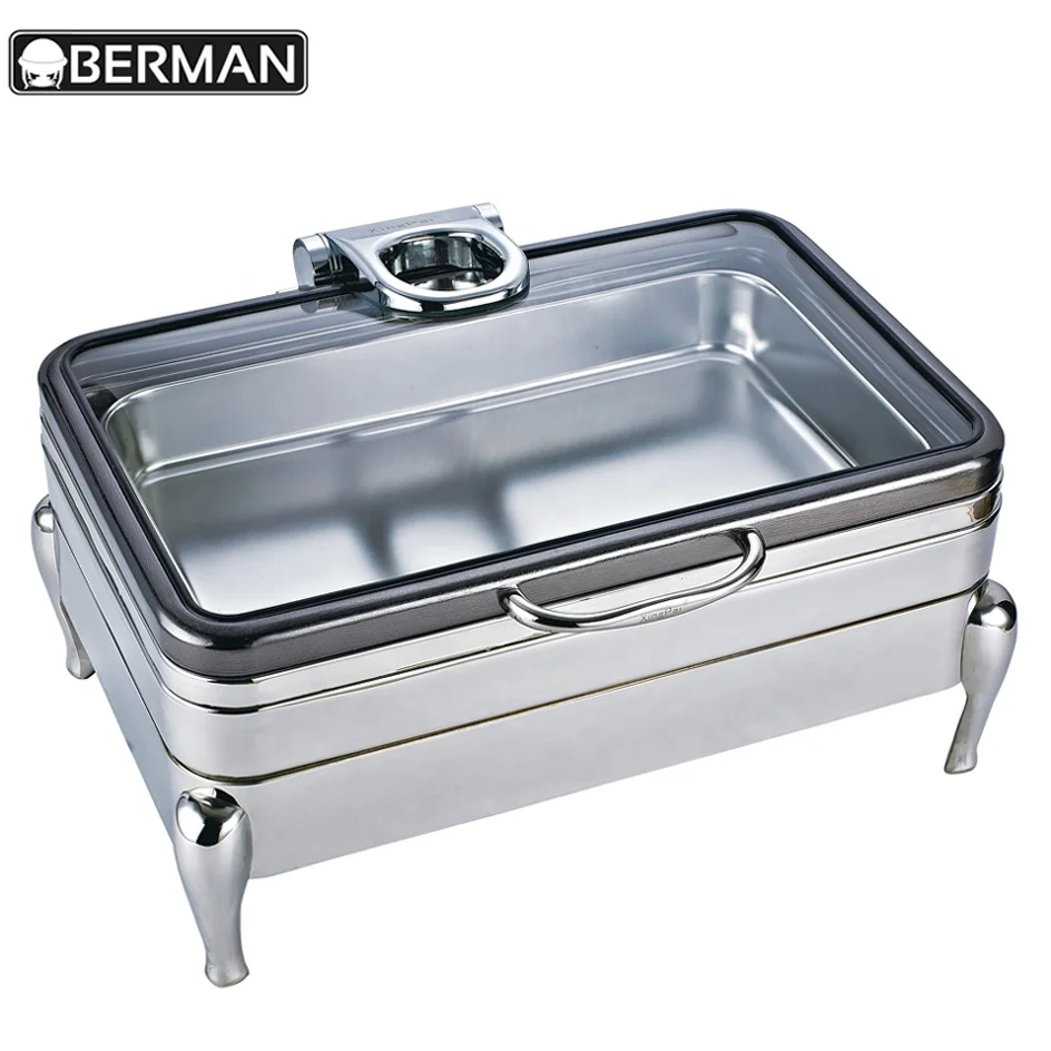 Catering utensils 4 quart chafing dish battery operated food warmer electric buffet chafer for wedding banquet