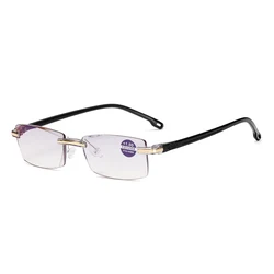 Rimless Frameless Rectangle Fashion Readers Reading Glasses For Men Women