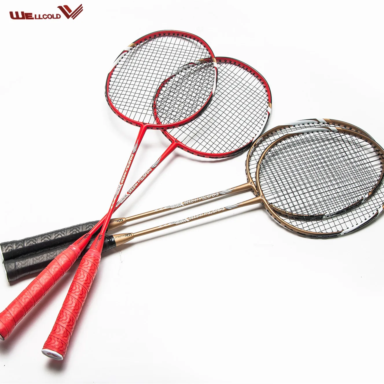 Wellcold professional carbon badminton racket 20lbs badminton racquet sports equipment with grip