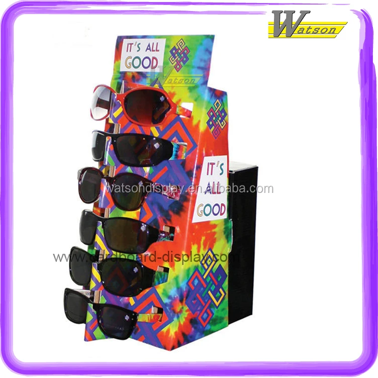 corrugated paper material, counter top cardboard display box for sun glasses