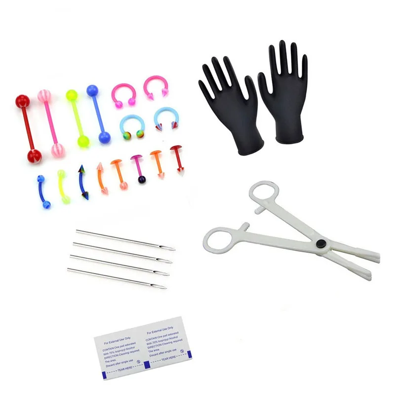 25 PC colorful  Disposable puncture tool hotwife belly navel button ring body piercing jewelry sexy wholesale