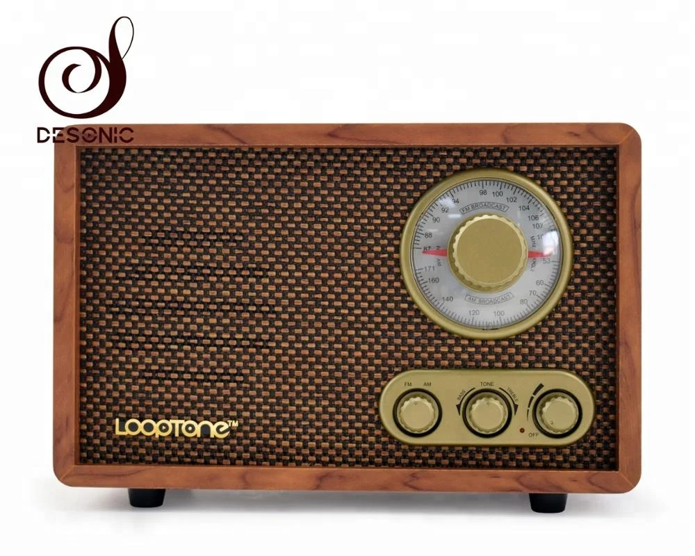 2019 Most Popular Wooden AM/FM Hi-Fi Blue tooth Radio Vintage Retro Classic Radio W/ Built-in Speaker Treble&Bass Tone Control