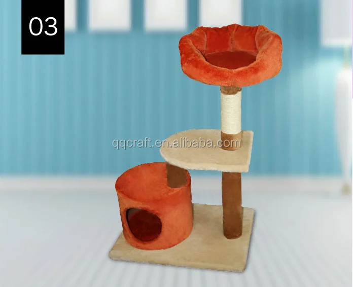 Wooden Cat Climbing Tree Furniture Banana Leaf Cat Tree