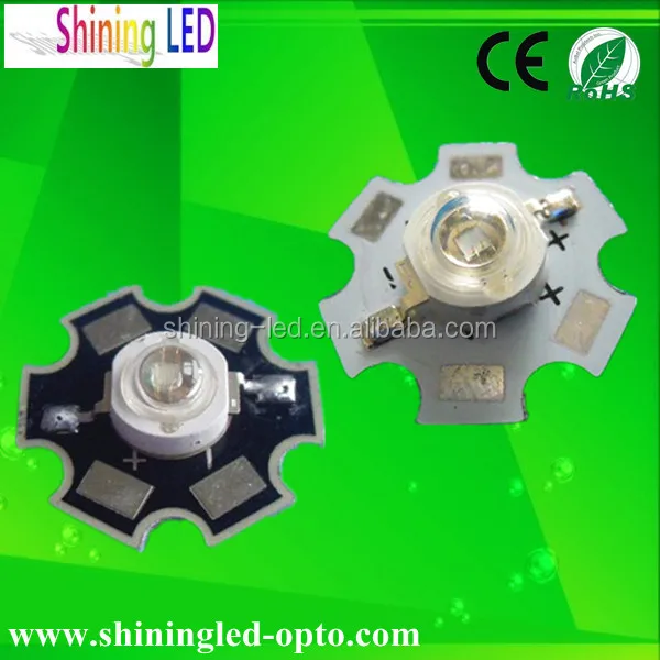 High Power Purple Ultraviolet 3W 365nm 375nm 385nm 395nm 405nm 415nm 425nm 435 UV LED Chip with dia 20mm Star PCB heatsink base