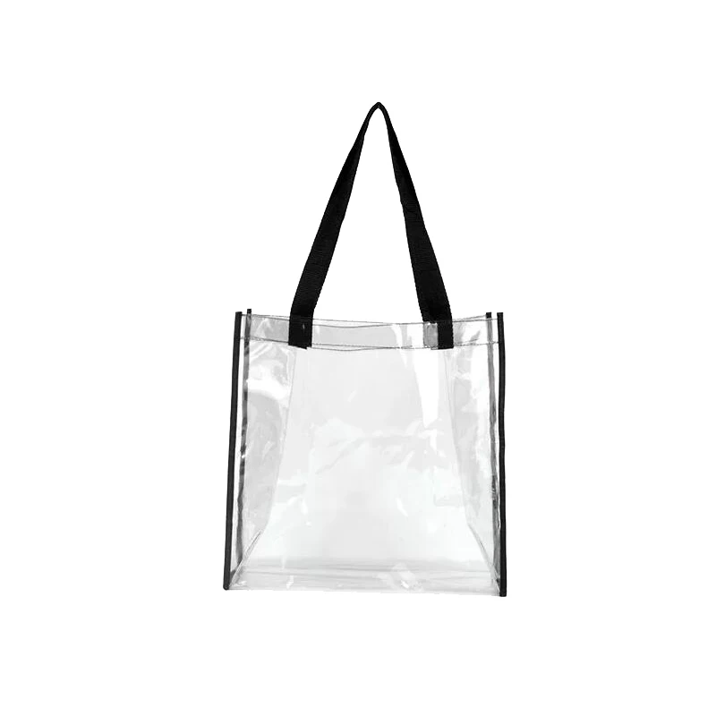 Designer clear transparent large tote PVC shopping bag