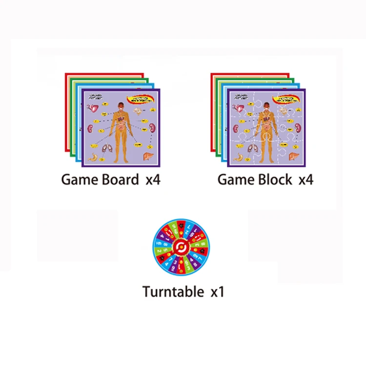 
Hot selling plastic human body puzzle children board game educational toys 