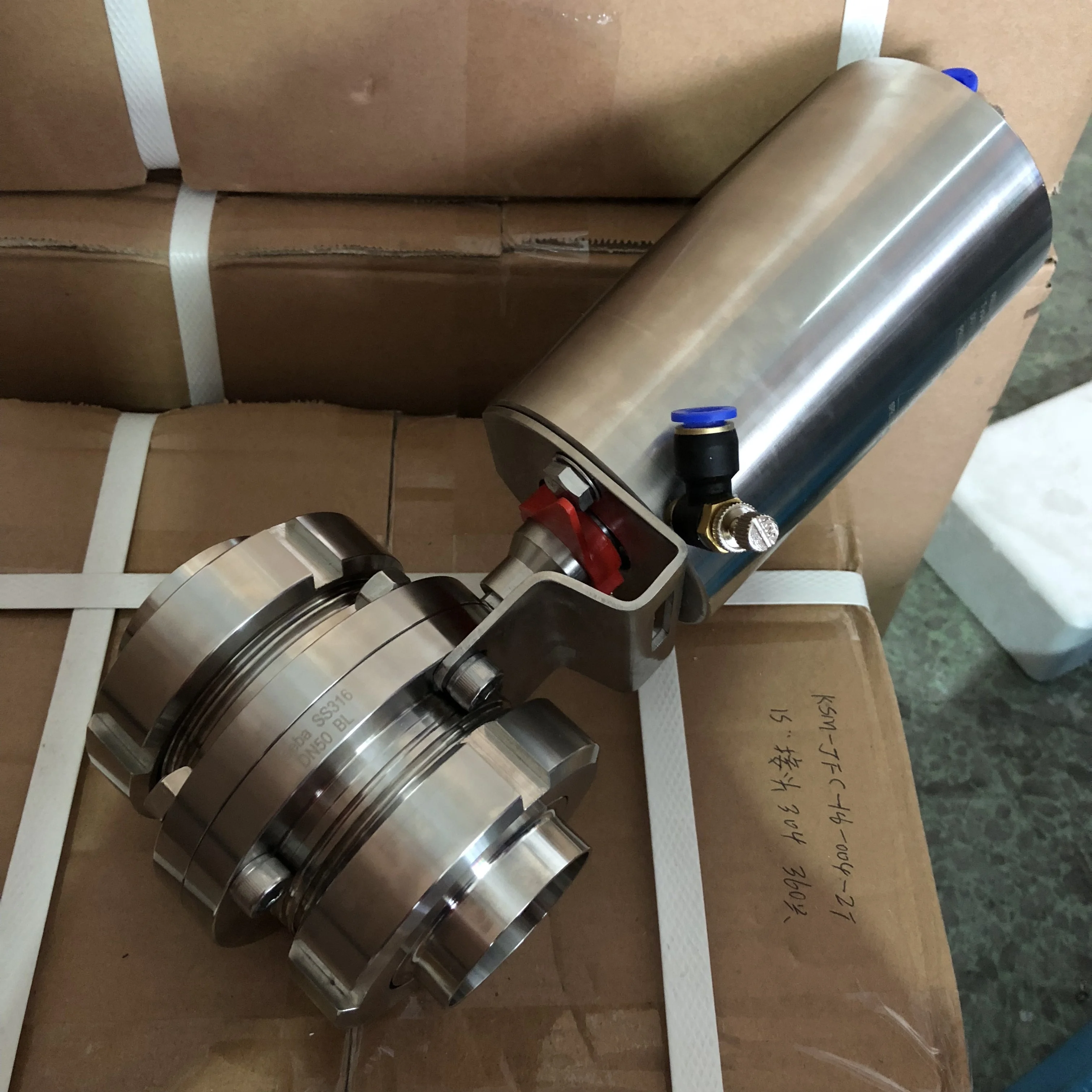 Stainless Steel SS304 union completely butterfly valve Electric actuator