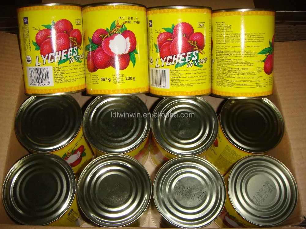 
canned lychee in tin in canned fruits 