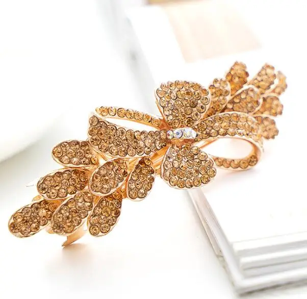 KBFJ002 Latest Fashion barrettes Rhinestone Refinement Bow-tie barrettes