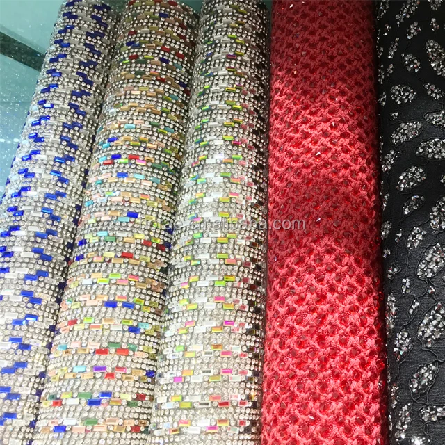 Hot sale Crystal Sheet Wholesale Rhinestone Mesh Sheet for clothing shoes and bags