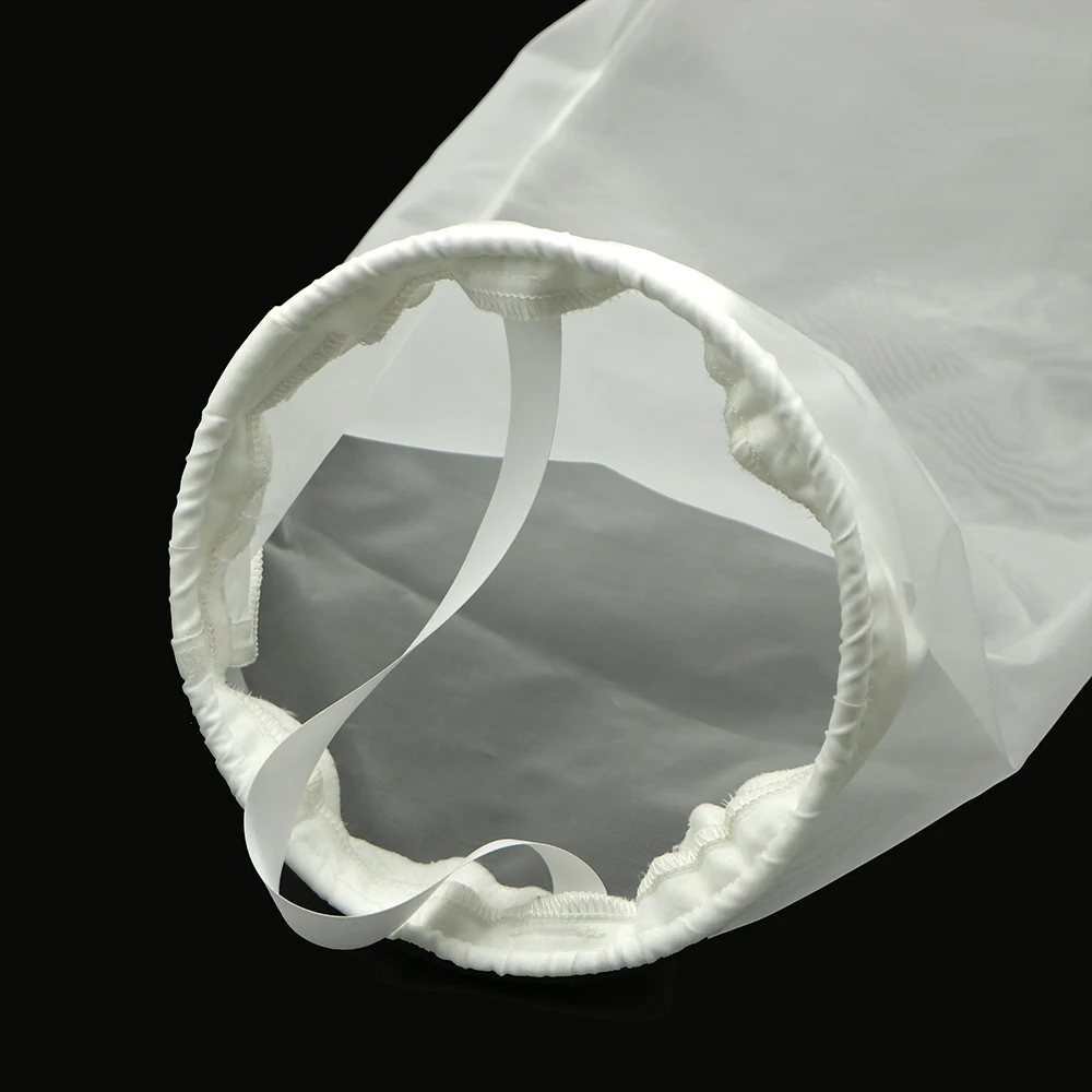 white nylon filter bag for  chemicals filtering round neck  size customization