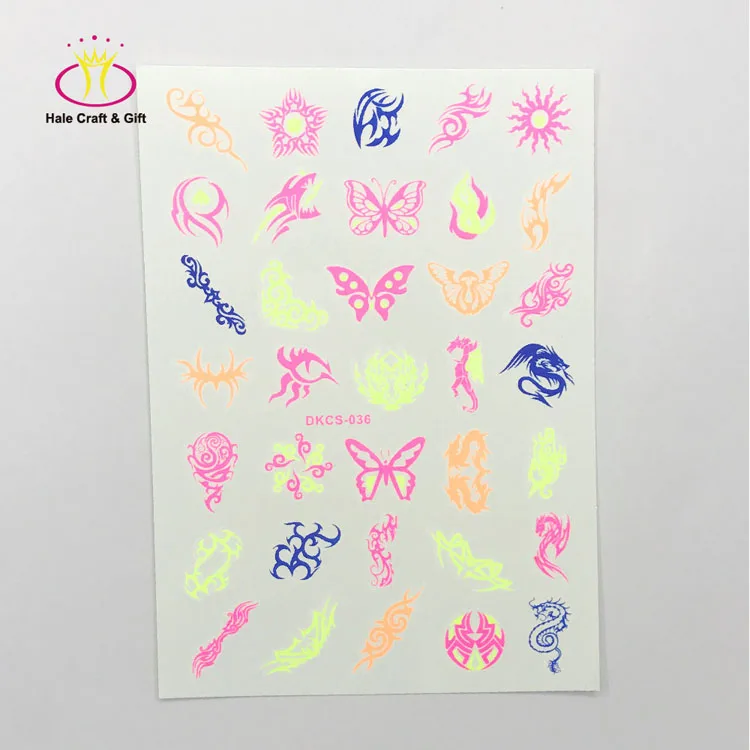 Glow In The Dark Naked Woman Sexy Adult Body Temporary Print Tattoo Sticker