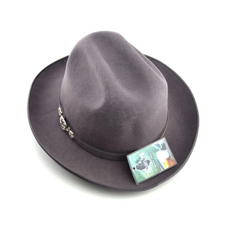 Winter Plain Dyed Wool Felt  Custom Decoration Fedora Hat