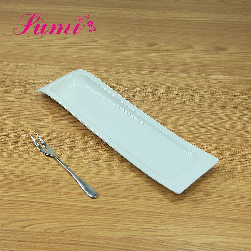 Custom unique shape restaurant dinner plate,rectangle heath ceramic plate stock