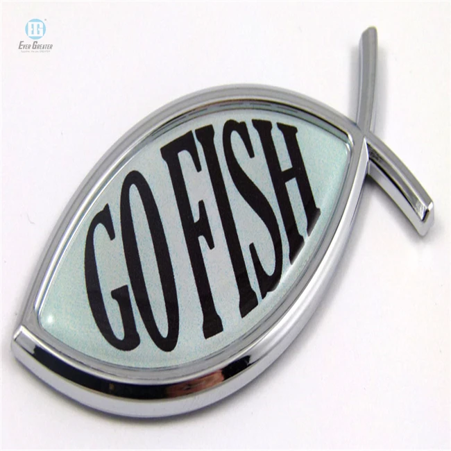 Custom Decal, Custom Christian Car Sticker ABS Chrome Fish Emblems