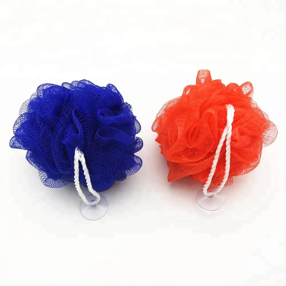 Hotselling Colorful mesh showersponge bath  ball loofah bath sponge with suction cup