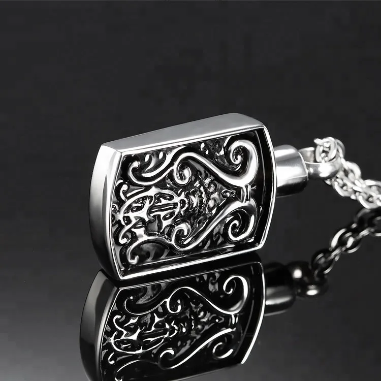 Marlary Waterproof Engrave-able Stainless Steel Memory Cremation Urn Pendant Necklace