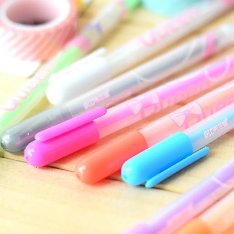 Wholesale pastel gel pens black paper milky white color gel pen for drawing