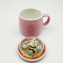 Pink cartoon 3D animal rabbit resin forest sublimation ceramic mug