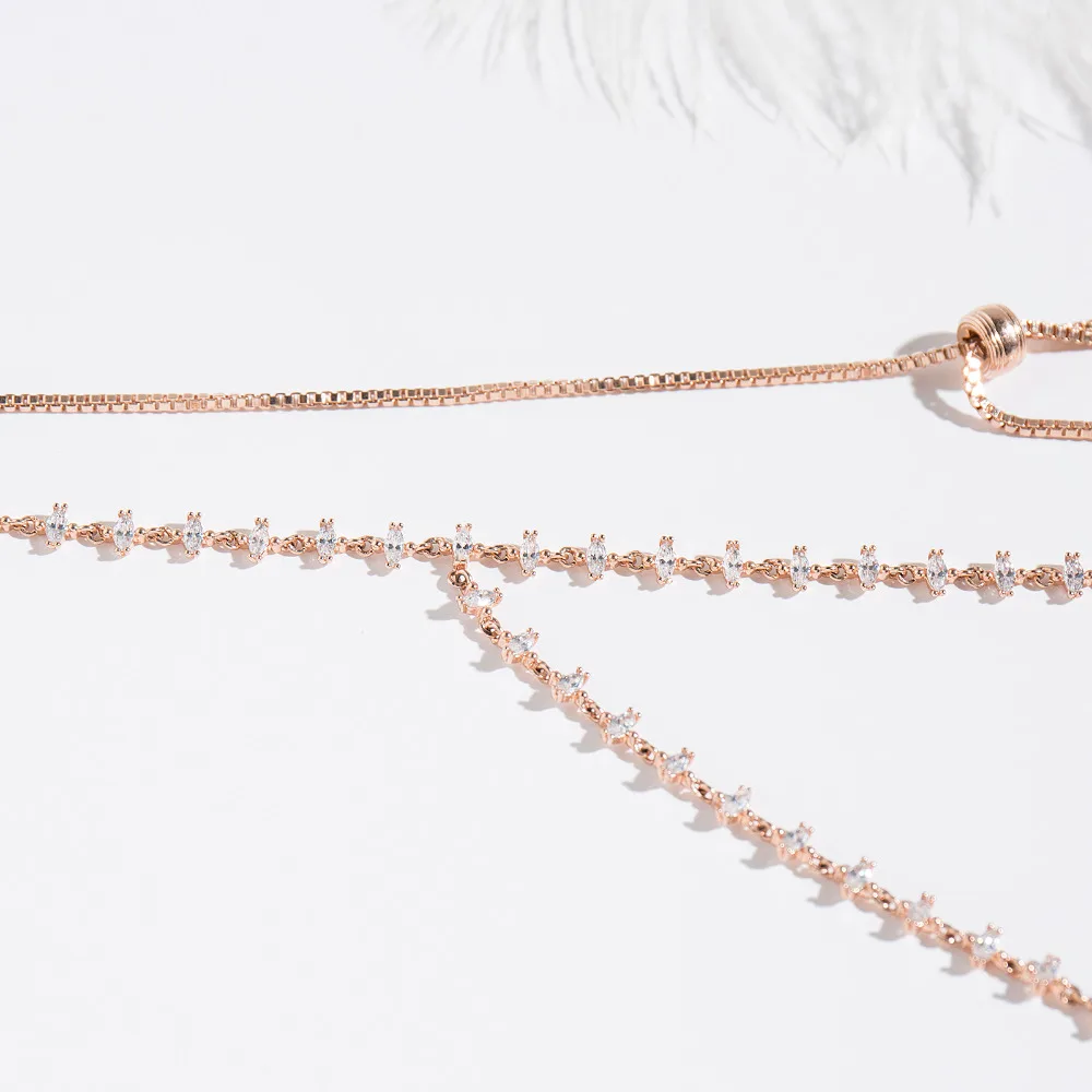 
Wholesale Fashion Jewelry Long Choker Necklace 18k Gold Plated 