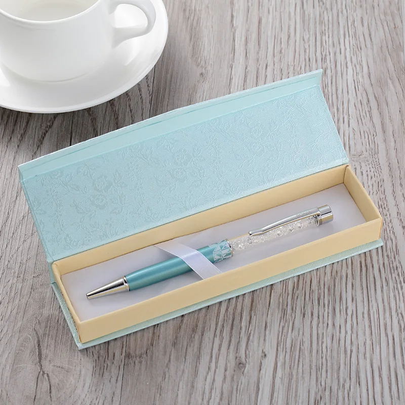 
promotional products crystal green pen environmental ballpoint pen child girl set pen 
