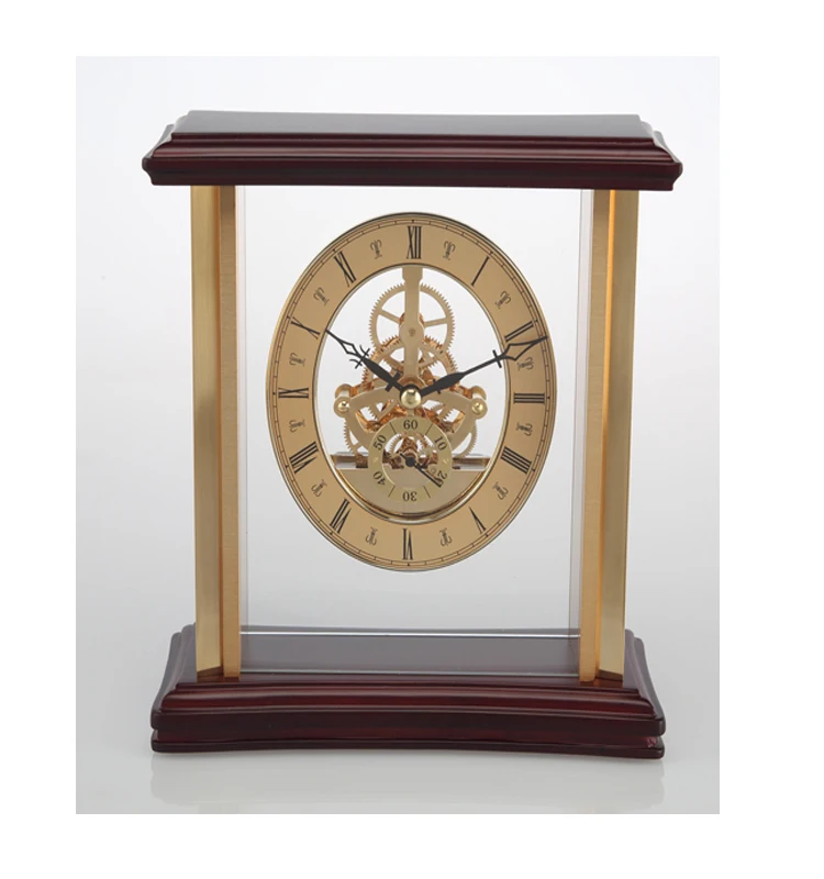Skeleton Clock Kit with Solid Brass Case K3048G Metal Desktop Clock