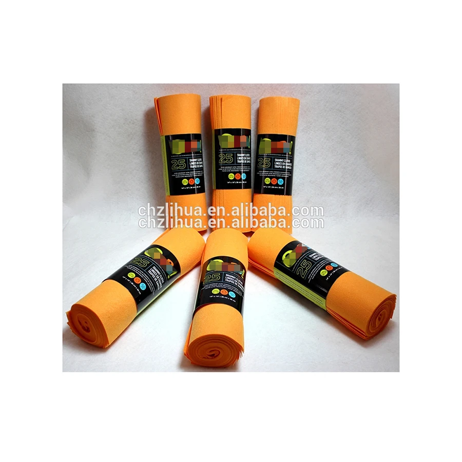 Yellow &White color Needle Punch Non Woven Shammy & Shamwow Cloth & 100% Bamaboo Fabric for Home Clean Shamwow