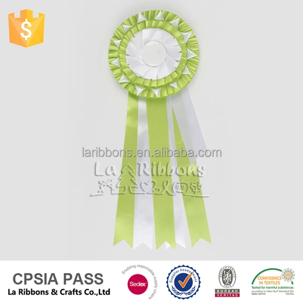 Horse meeting place ribbon made rosette award ribbon with tinplate buttons