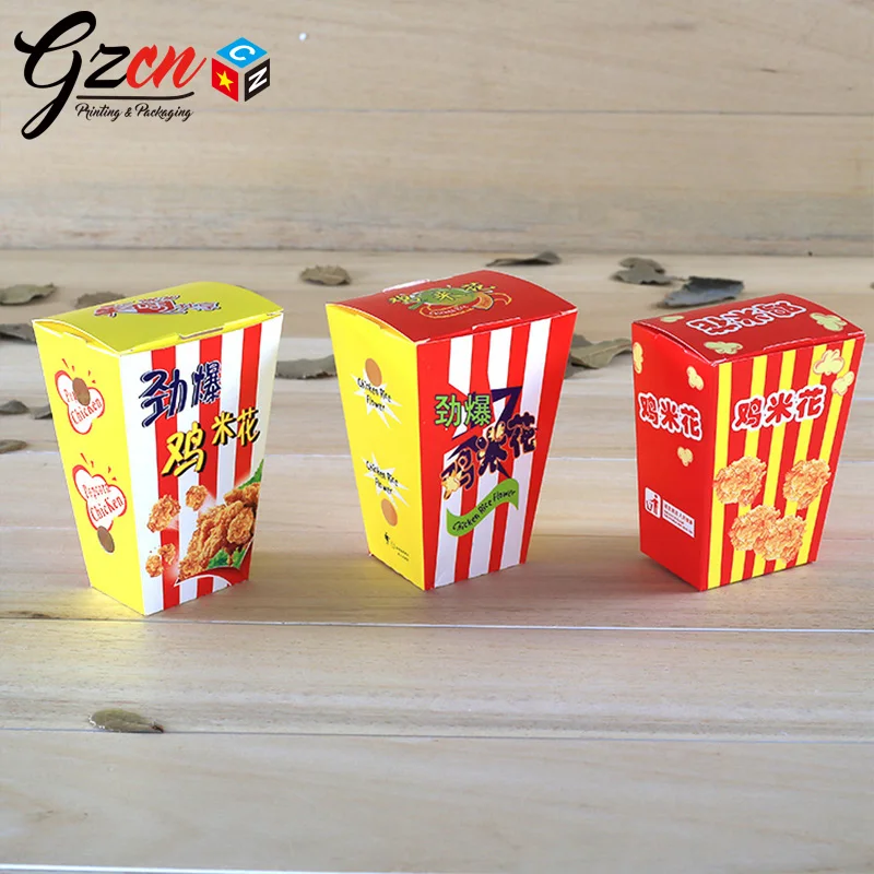 Customize Printing food packing Packaging Fried Popcorn chicken paper box