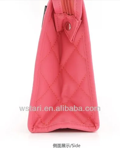 2016 new design women wholesale China custom cosmetic case makeup bag, Quilted plaid storage toiletry grooming bag organizer