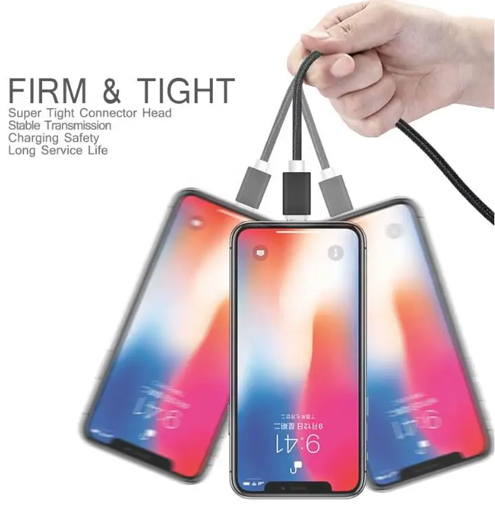 
Blue Color Android Charger Micro USB Data Cable Fast Charging Cable 