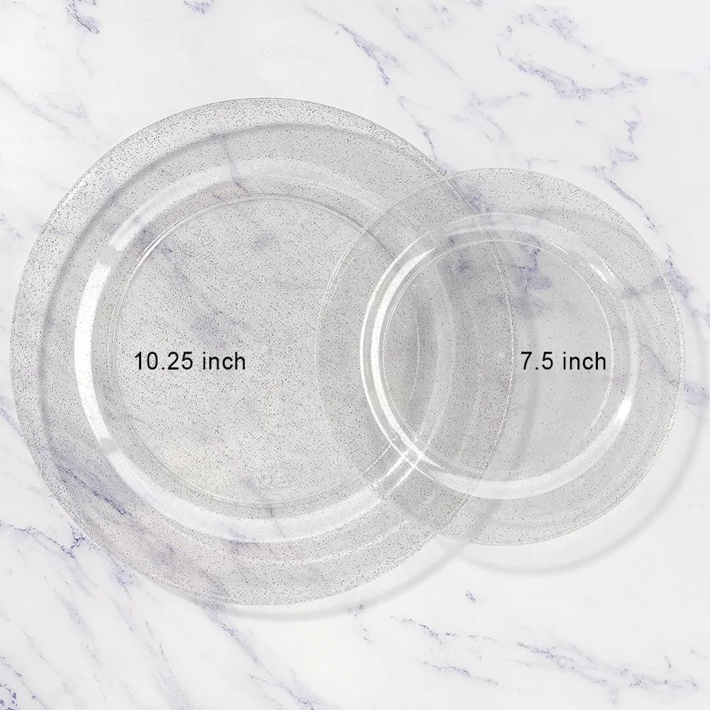 Disposable Silver Glitter Plastic  Plates