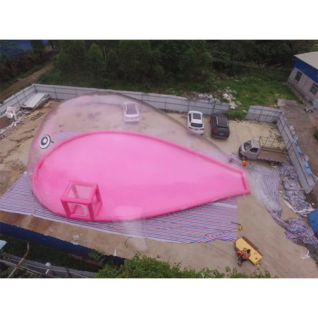 Cute pink pig inflatable crystal palace transparent star bubble house playground,Inflatable dome Bubble tent with ocean ball