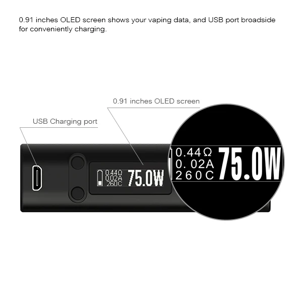 Alibaba китай SDNA75 лучшие продажи нового продукта 75 Вт окно мод SDNA 75 мод Evolv ДНК чип 75 Вт box mod