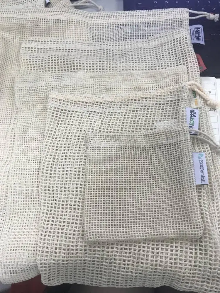 
Reusable Grocery Bags Large Orgainc Mesh Rept Cotton Reusable Mesh Produce Bag Eco-friendly 