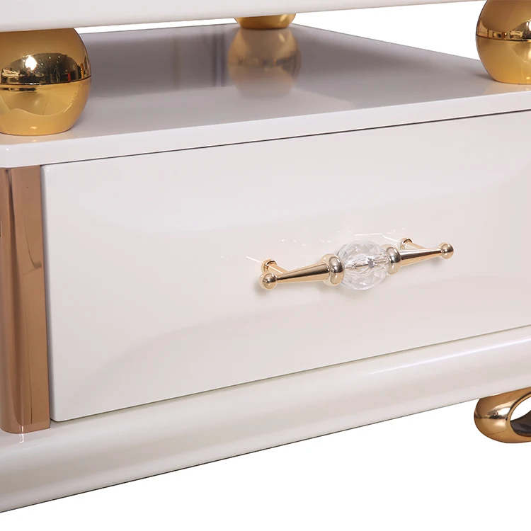 cheap design luxury furniture tempered glass black white coffee table set