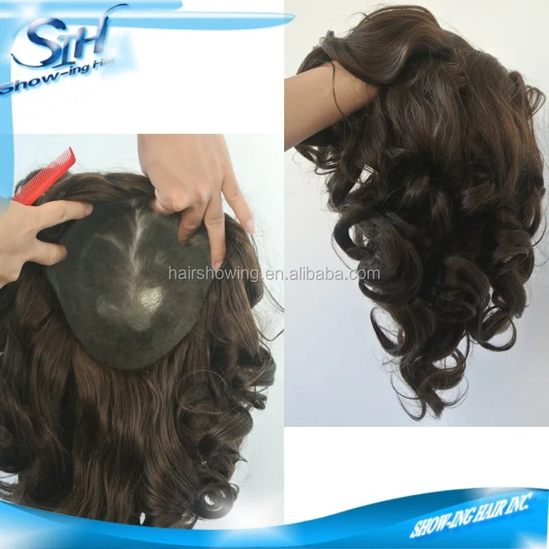 Silicon medical toupee cancer wig inject hair replacement system, women wig