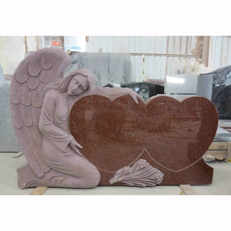 Надгробная плита с двойным сердечком по индивидуальному заказу из гранита SHIHUI