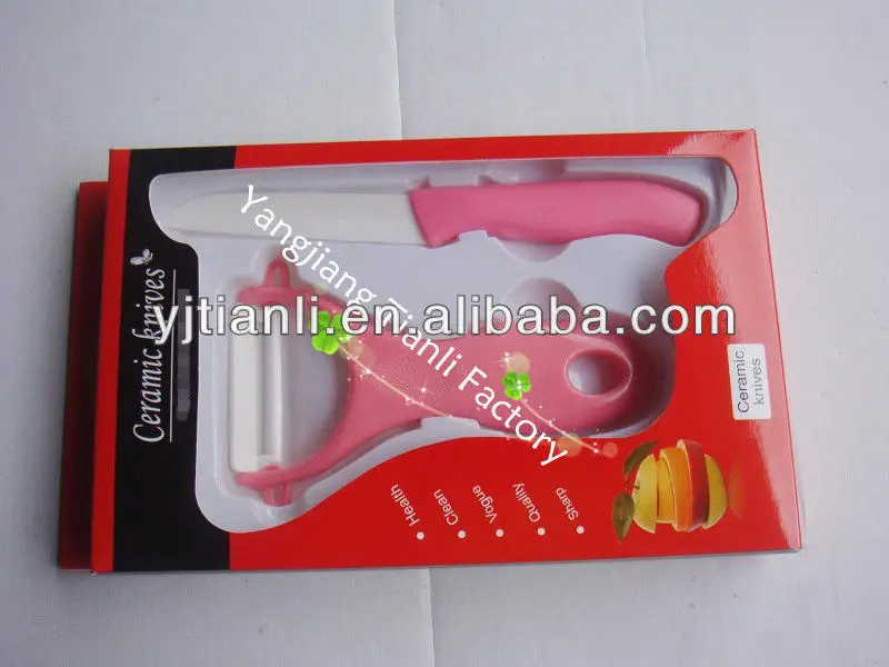 
Pink color knife peeler cutlery sets multifunction kitchen ceramic knife set 