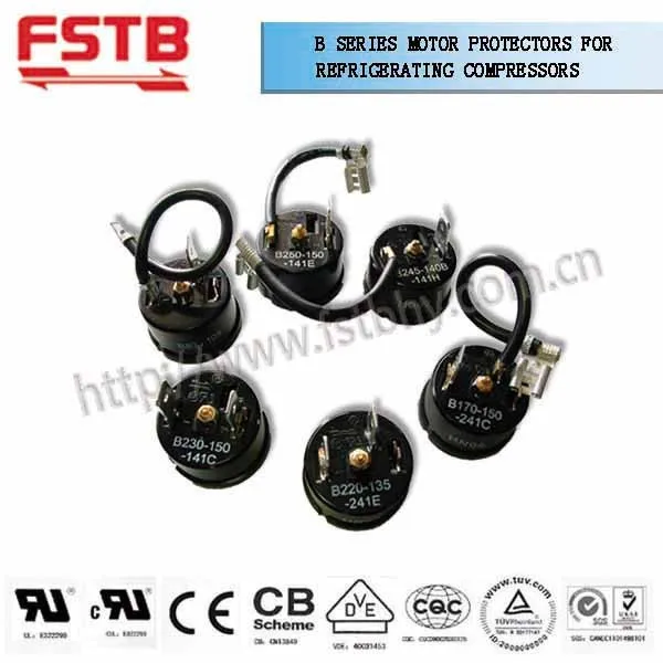 B series motor protectors for refrigerating compessors