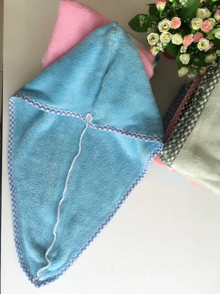 Terry cloth shower cap hair dry towel microfiber microfiber hair turban towel