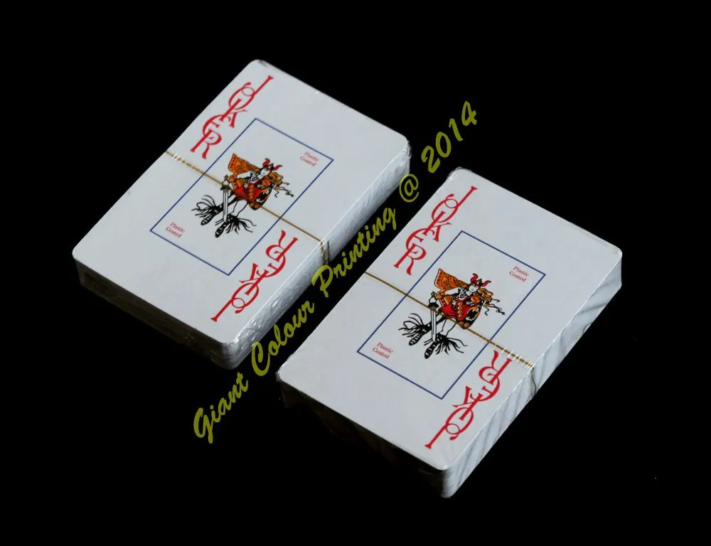 
DOUBLE DECK PLASTIC BOX PAPER SLEEVE POKER SIZE PLAYING CARDS 