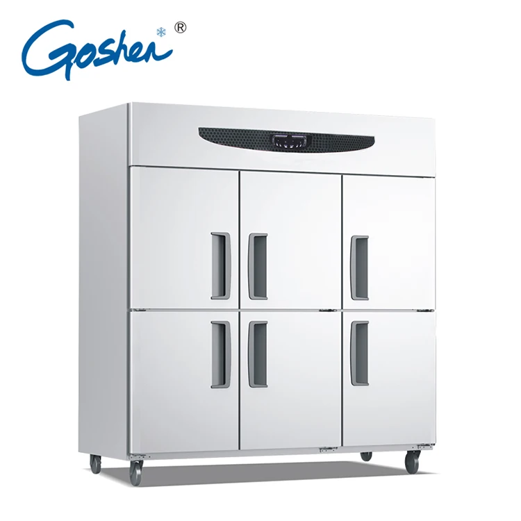Professional 6 door vertical kitchen refrigerator
