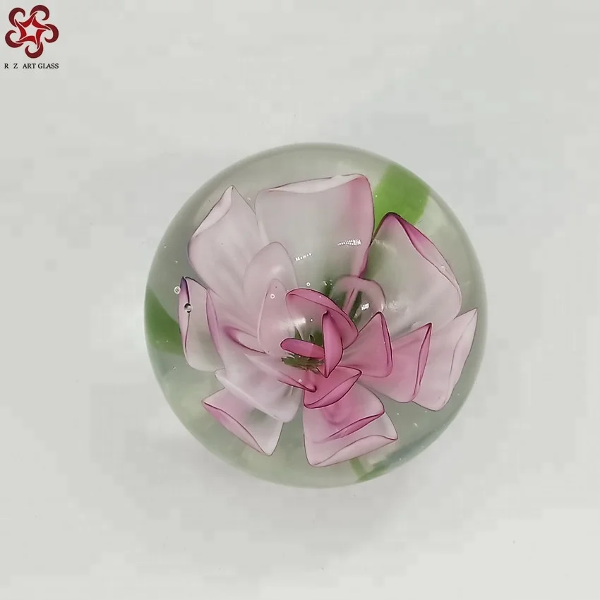Modern Handicraft Colorful Flower Ball Murano Glass