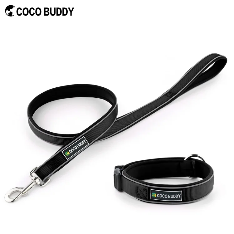 Fashion 3M Reflective Neoprene Padded Nylon Dog Collar And Leash Set